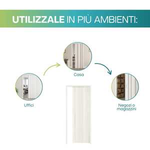 Porte pliante moderne en PVC 215x84 cm, épaisseur 3 cm, sans serrure ni fermeture magnétique - Product Image 4