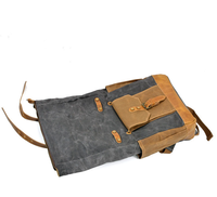Mochilas de lona encerada vintage al por mayor para hombre, mochilas enrollables para portátil, mochilas escolares Smiggle, logotipo personalizado al por mayor