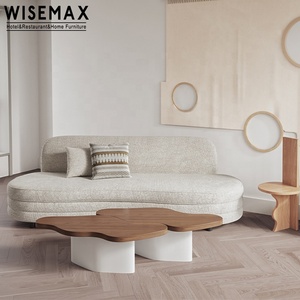 WISEMAX FURNITURE Nordic Style Living Room Creative <strong>Curved</strong> Shape Home Living Room Sofa <strong>Side</strong> Table Solid Wood Coffee Table