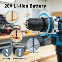 Perceuse-visseuse sans fil A7-0002, batterie 21V, 2 vitesses, couple 38 Nm, mandrin sans clé 3/8 pouce, lumière LED, OEM, pour perçage bois et métal, bricolage domestique