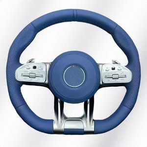Volant <span class=keywords><strong>sport</strong></span> à 4 branches en cuir perforé avec marqueur rouge, compatible avec <span class=keywords><strong>Mercedes</strong></span> W204 C63 W172 809 AMG - Product Image 5