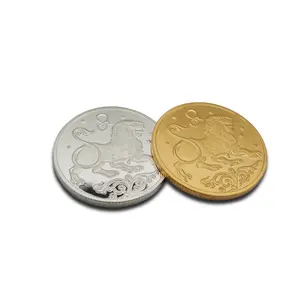 Monedas del zodiaco Leo the Lion latón metal desafío miniatura titok monedas Puedes personalizar tu propia moneda conmemorativa