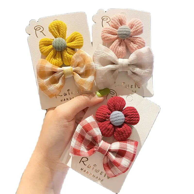 Ins Hot Selling Kids Hair Accessories Butterfly Bow Hairpins Bowknot Flower Hair Clips For Baby Girls