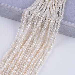 Promotion pour perles de culture d'eau douce blanches naturelles de 3 à 3,5 mm, perles de pomme de terre DIY, accessoires de collier semi-finis, perles d'eau douce blanches - Product Image 4