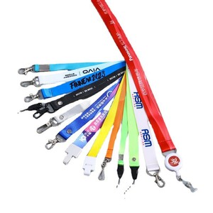 Custom Made <b>Polyester</b> <b>Lanyards</b> 2x45cm Thermal Transfer Printing Adjustable With Metal Buckle For ID Badge Phone Exhibition - Product Image 1