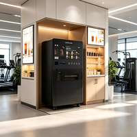 Máquina Expendedora de Café para Gimnasio, Dispensador de Bebidas Multi-Sabor, con Pantalla Táctil, Wi-Fi y Pago con Tarjeta de Crédito/Monedas