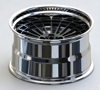 Velg Tempa Grid Multi Spoke Deep Concave 6061 T6 5x112 5x114.3 5x120 19-21 inci Dark Face Polished Lip untuk S Class 5 Series A6
