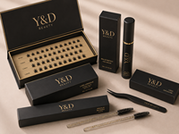 Kit de faux cils personnalisés réutilisables synthétiques faits à la main, style 'Fairy Cluster' à pointes, 'Manga' DIY, en segments, en éventail, en bande complète, pour un look 'Clean Girl'