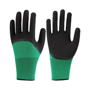 Guantes de Seguridad de Nailon Verde al por Mayor de Fábrica, Guantes de Trabajo Semiconfortables con Recubrimiento de Látex Espumado - Product Image 4