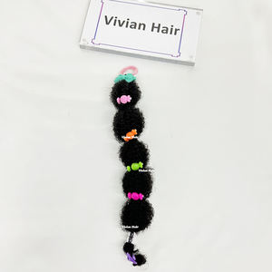 Chignons de luxe pour enfants Vivian, chignons <span class=keywords><strong>afro</strong></span> doux comme des cheveux humains naturels, sensation au toucher de cheveux Marley Kinky, en vrac pour filles avec élastique - Product Image 6