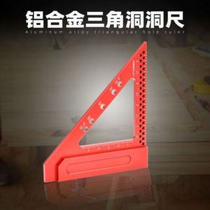 ANDUUK W-78 Woodworking <strong>Tools</strong> Aluminum Alloy Woodworking Triangle Ruler Carpenter Square Hole Positioning Measuring Ruler - Product Image 3