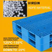 Palette en plastique HDPE à double niveau à quatre entrées, capacité statique de 6 tonnes, utilisation industrielle, renforcée en acier pour entrepôt et logistique