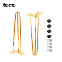 Accessoires de meubles en métal en forme de X Toco, pieds de table en forme d'épingle à cheveux, pieds de canapé, pieds de table pliants, pieds de meubles en laiton