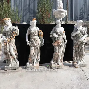 公园户外装饰真人大小女神石绿色大理石四季雕塑