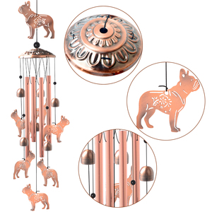 Campana <span class=keywords><strong>de</strong></span> Viento Metálica Artesanal Personalizable con Acabado en Cobre, Decoración Colgante para Exteriores, Jardín/Patio - Diseño <span class=keywords><strong>de</strong></span> Gato y Luna Relajante - Product Image 2