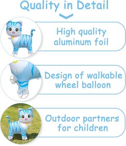 Globos de Gato Andantes con Ruedas, Globos de Gato para Fiestas de Cumpleaños Infantiles, Decoración para Baby Shower - Product Image 4