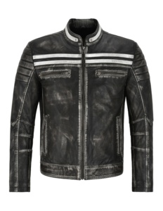 Custom 100% Genuine Black Vintage Nappa Leather Men’s <b>Jacket</b> Fashion Fit Private Label OEM/ODM Bulk Wholesale Trend Outerwear - Product Image 1