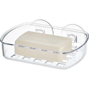 Porte-savon en barre en plastique transparent personnalisé en acrylique avec ventouses - Product Image 1