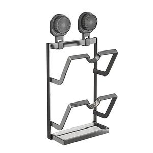 Stainless Steel Pot Lid Rack Two Layer With Suction Cup Kitchen Storage <b>Shelf</b> For Household Use - Product Image 1