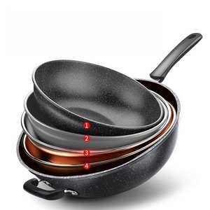Sartén Antiadherente <span class=keywords><strong>de</strong></span> Fondo Plano Universal para Cocina <span class=keywords><strong>de</strong></span> Inducción y Estufa <span class=keywords><strong>de</strong></span> Gas, <span class=keywords><strong>Wok</strong></span> Chino sin Humo para Hogar y Hotel - Product Image 3