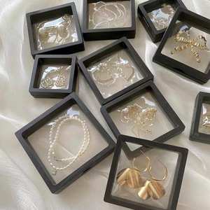 Jewelry Display Box Transparent Floating Storage For Bracelet Necklace Hair Accessories Anti Oxidation Dustproof Black White - Product Image 1