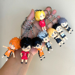 8 designs en un seul ensemble, porte-clés pendentif en PVC 3D de haute qualité pour les fans de l'<span class=keywords><strong>anime</strong></span> <span class=keywords><strong>Haikyuu</strong></span>, assis et debout, comme cadeau - Product Image 2
