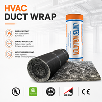 Isolation en fibre de verre pour conduits HVAC, résistance au feu UL723, épaisseur 1,5 pouce, pour systèmes de climatisation et de ventilation