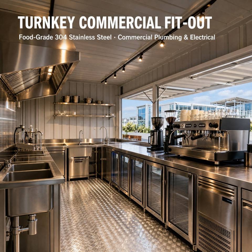 Custom Commercial Container Cafe Bar Prefabricated Modular House with ...