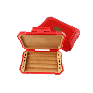 Wholesale Travel Cigar Humidor Case Hard Plastic Cigar Box Cedar Wooden Cigar Tobacco Box With Humidifier