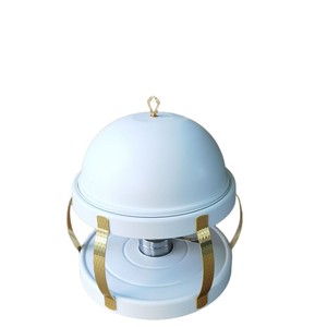Réchaud à alcool en acier inoxydable avec couvercle rond doré, chauffe-plat de style moderne et minimaliste - Product Image 4