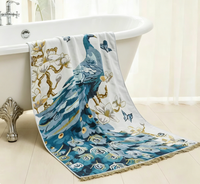 Couverture de loisirs absorbante en nylon doux à imprimé animal et grande serviette de bain 80x160cm pour usage extérieur