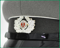Gorra de Visera Profesional Gris Ceremonial de Mezcla de Lana para Ceremonias, Actuaciones y Uniformes de Seguridad