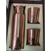 Juego de Botellas de Agua de Cobre, Dos Tazas con Acabado Martillado, Taza de Viaje Reutilizable, Regalo para Adultos, Apto para Lavavajillas y Microondas