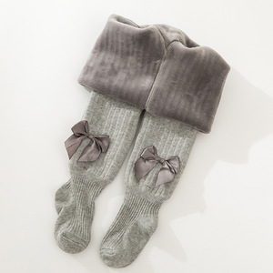 Venta caliente Leggings de invierno Grueso Cálido Fuzzy Fluffy Niños Pantimedias Algodón Lindos Arcos Térmicos Bebé Niños Pantimedias - Product Image 5