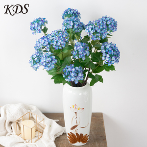 Realistic 3 Heads Silk <b>Artificial</b> Hydrangea Real Touch Waterproof Fake <b>Flowers</b> for <b>Christmas</b> Chinese New Year Home Decoration - Product Image 4