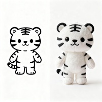 Boneka Plushie Isi Kapas PP Custom Karakter Harimau Putih Hadiah Ulang Tahun Bersertifikat CE ODM OEM