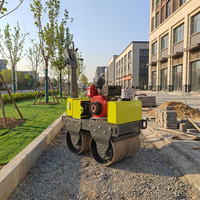 Compacteur de route vibrant manuel de 0,5 tonne, mini-rouleau compresseur 30 kN à double ou simple roue, à vendre
