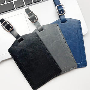 Étiquette <span class=keywords><strong>de</strong></span> bagage en cuir PU double face, couleur unie, pour publicité d'agences <span class=keywords><strong>de</strong></span> <span class=keywords><strong>voyage</strong></span>, personnalisable avec LOGO, vente en gros transfrontalière - Product Image 3