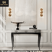 Console de luxe en bois massif Villa design senior Mobilier de salon sur mesure Tables d'entrée de couloir en acier inoxydable italien