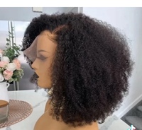 Perruques Courtes Bob Afro Frisées en Cheveux Humains, Lace Front HD Pas Chères pour Femmes Noires, Perruques Pixie Cut en Cheveux Humains