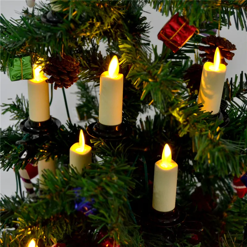 Weihnachten Dekoration Led Weihnachts Baum Lichter kerzen clip mit Fernbedienung Elektrische Flammenlose Flackernde Kerze
