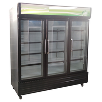Congélateur vertical pour supermarché, congélateur commercial à 3 portes vitrées, vitrine réfrigérée pour aliments surgelés