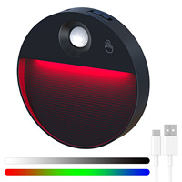 Lampe d'escalier rechargeable à détecteur de mouvement pour intérieur, éclairage RGBW à piles pour placard, lampe de nuit adhésive, lampe magnétique