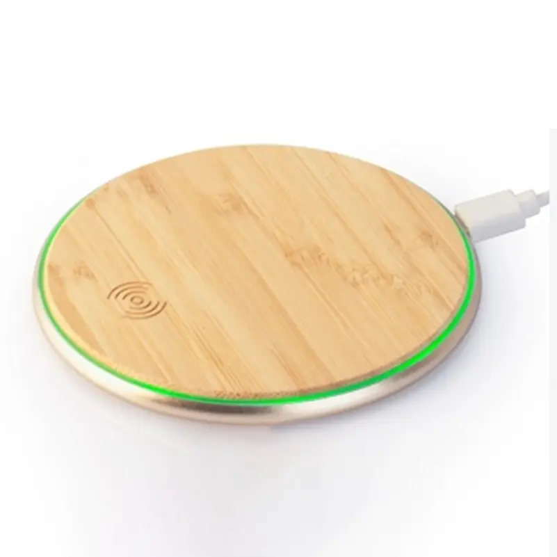 LED light up logo wireless fast charger bedside wireless charger with blue and green led light