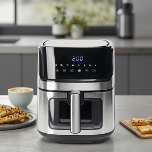 1700W 6.5L OEM Design de mode Appareils de cuisine numériques Multifuntioal Friteuse à air sans huile en acier inoxydable avec fenêtre visible - Product Image 1