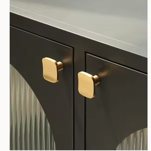 French-Style Solid Brass Single-Hole Handle Light Luxury Nordic Gold Simple Square Handle Concave Cabinets Living Room - Product Image 3