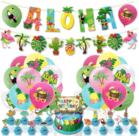 Sommer Strand Pool Aloha Thema Abschlussball Party Ananas Flamingo Banner Flagge Cupcake Kuchen Topper Helium Bedruckte Latex-Ballons Deko