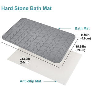 Tapis de bain antidérapant en pierre pour bébé, tapis de bain en terre de diatomée à séchage rapide pour salle de bain et comptoir de cuisine, tapis de séchage de vaisselle - Product Image 3