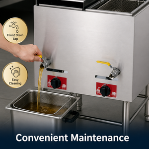 Commercial LPG Gas Deep Fryer 14L Double <b>Basket</b> Floor Standing Stainless Steel Fry Machine for Fried Chicken French Fries - Product Image 5