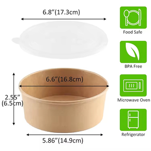 Consegna veloce monouso ampio contenitore rotondo insalatiera Catering portare fuori ciotole di frutta fresca per uso Hamburger - Product Image 5